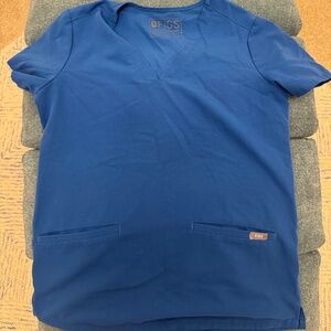 Figs Casma Three-pocket Scrub Top XS Royal Blue